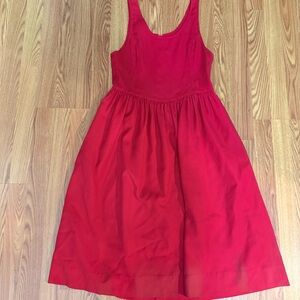 Vintage Red Sleeveless Midi Dress